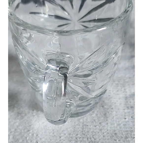 Vintage Anchor Hocking Star of David Clear Glass Creamer and Sugar Set - Picture 4 of 12